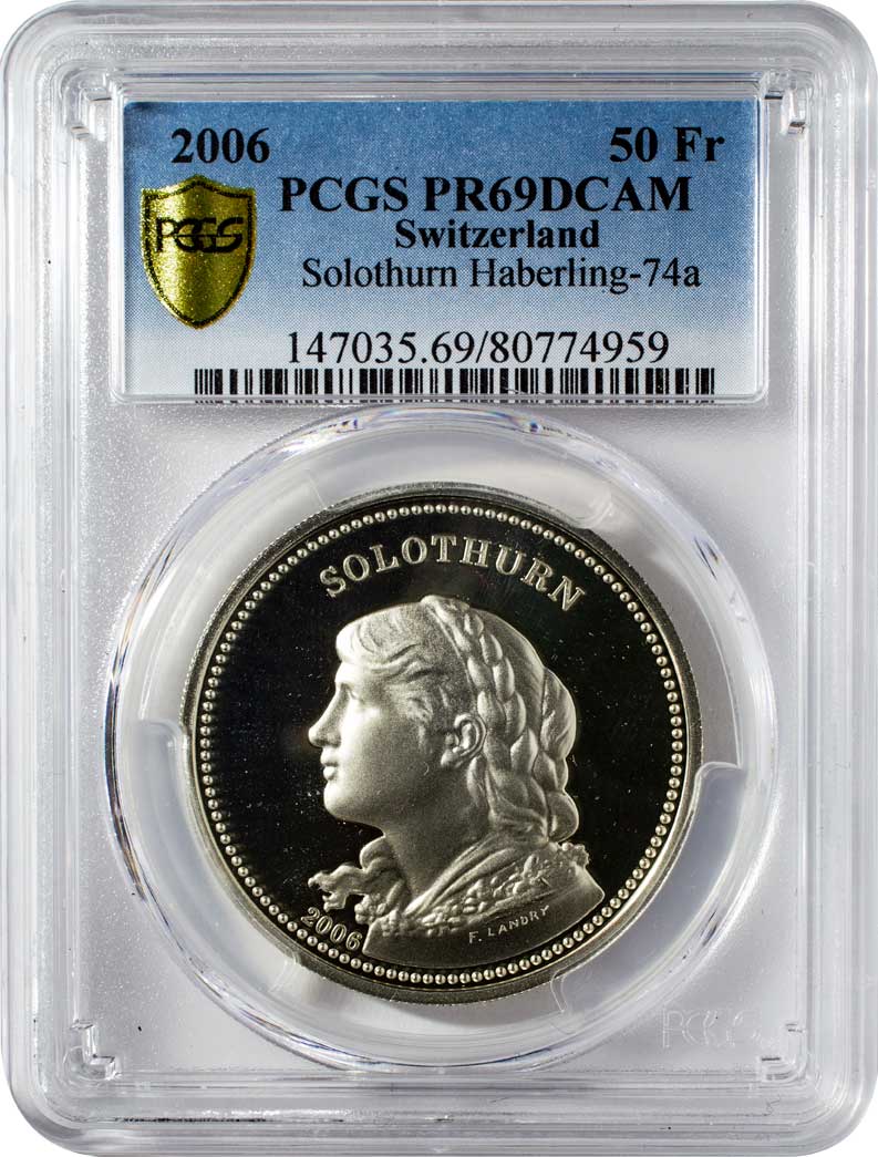 スイス 1994年 現代射撃祭 50Fr 銀貨 NGC PF69UC